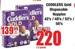 Boxer CUDDLERS Gold Disposable Nappies offer