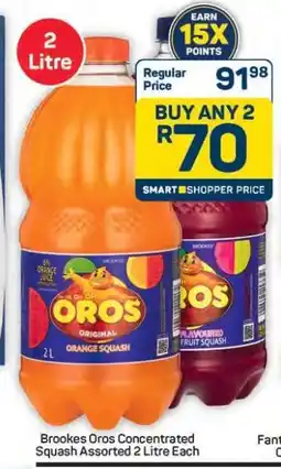 Pick n Pay Hypermarket Brookes Oros Concentrated Squash Assorted 2 Litre Each offer
