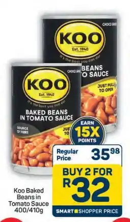 Pick n Pay Hypermarket Koo Baked Beans In Tomato Sauce 400/410g offer