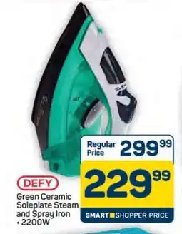 Pick n Pay Hypermarket DEFY Green Ceramic Soleplate Steam and Spray Iron offer