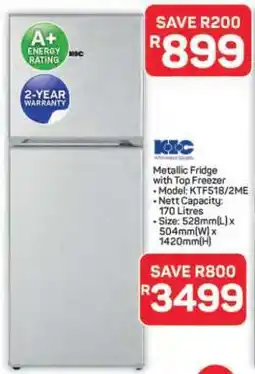 Pick n Pay Hypermarket Metallic Fridge with Top Freezer offer