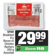 Spar Spar Breakfast Fry Bacon Or Chicken Rashers Assorted-200g Each offer