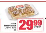 Spar Spar Country Value Chelsea Buns-6 Per Pack offer