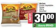 Spar McCain Frozen Vegetables Range Assorted-For Any 2 x 250g offer