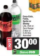 Spar Coca-Cola, Fanta, Sprite Or Stoney Lite, Diet Or Zero Range Assorted-For Any 2 x 2Ltr Or 2.25Ltr offer
