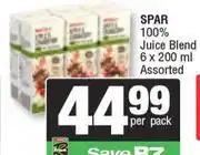 Spar Spar 100% Juice Blend Assorted 6 x 200ml-Per Pack offer
