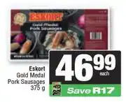 Spar Eskort Gold Medal Pork Sausages-375g offer
