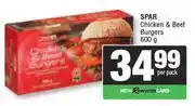 Spar Spar Chicken & Beef Burgers-600g Per Pack offer