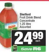 Spar Shelford Fruit Drink Blend Concentrate Assorted-1.25ltr offer