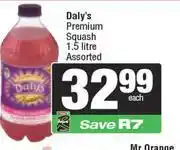 Spar Daly's Premium Squash Assorted-1.5Ltr offer