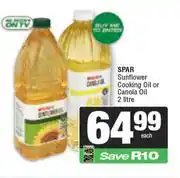 Spar Spar Sunflower Cooking Oil Or Canola Oil-2Ltr Each offer