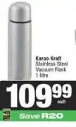 Spar Karoo Kraft 1Ltr Stainless Steel Vacuum Flask offer