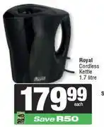 Spar Royal 1.7Ltr Cordless Kettle offer