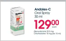 Clicks Andolex-C Oral Spray 30 ml offer