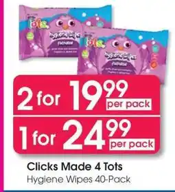 Clicks Clicks Made 4 Tots Hygiene Wipes 40-Pack offer