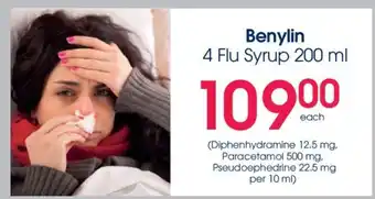 Clicks Benylin 4 Flu Syrup 200 ml offer