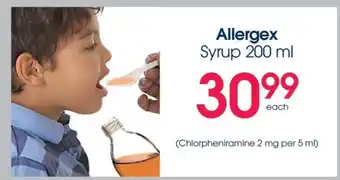 Clicks Allergex Syrup 200 ml offer