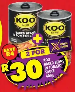 Shoprite Koo baked beans in tomato sauce offer