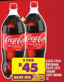 Shoprite Coca-cola original taste less sugar soft drink offer