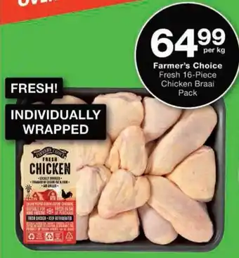 Checkers Hyper Farmer's Choice Fresh Chicken Braai Pack offer