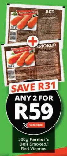 Checkers Hyper Farmer's Deli Smoked/ Red Viennas offer