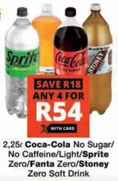 Checkers Hyper Coca-Cola No Sugar/ No Caffeine/ Light/ Sprite Zero/ Fanta Zero/ Stoney Zero Soft Drink offer
