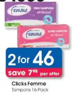 Clicks Clicks Femme Tampons offer
