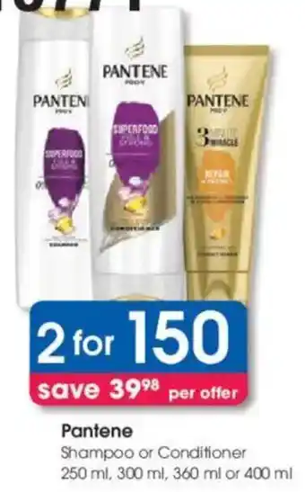 Clicks Pantene Shampoo or Conditioner offer