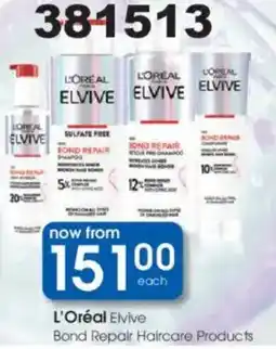 Clicks L'Oréal Elvive Bond Repair Haircare Products offer