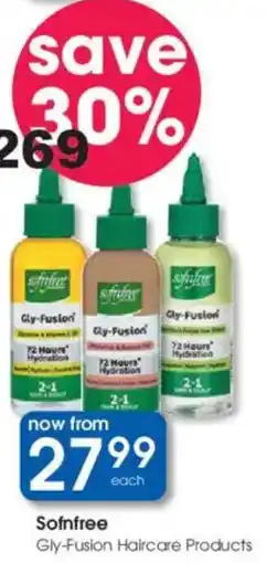 Clicks Sofnfree Gly-Fusion Haircare Products offer
