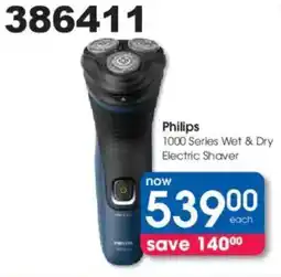 Clicks Philips 1000 Series Wet & Dry Electric Shaver offer