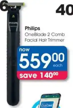 Clicks Philips OneBlade 2 Comb Facial Hair Trimmer offer