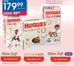 Clicks Huggies Skin Soft, Extra Care Value Pack offer