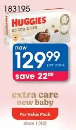 Clicks Huggies Extra Care New Baby offer