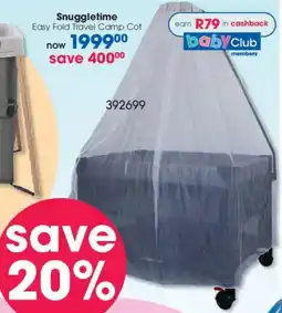 Clicks Snuggletime Easy Fold Travel Camp Cot offer