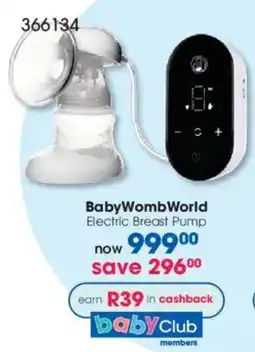 Clicks BabyWombWorld Electric Breast Pump offer