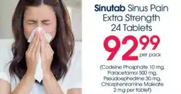 Clicks Sinutab Sinus Pain Extra Strength Tablets offer