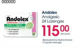 Clicks Andolex Analgesic Lozenges offer