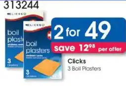 Clicks Clicks 3 Boil Plasters offer