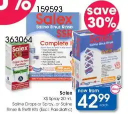 Clicks Salex XS Spray, Saline Drops or Spray, or Saline Rinse & Refill Kits offer