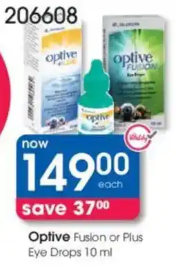 Clicks Optive Fusion or Plus Eye Drops offer
