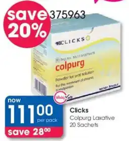 Clicks Clicks Colpurg Laxative Sachets offer