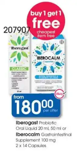 Clicks Iberogast Probiotic Oral Liquid or Iberocalm Gastrointestinal Supplement Capsules offer