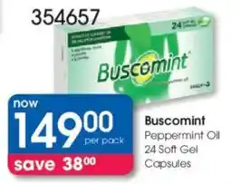 Clicks Buscomint Peppermint Oil Soft Gel Capsules offer