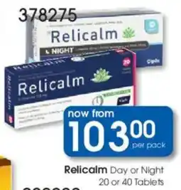 Clicks Relicalm Day or Night Tablets offer