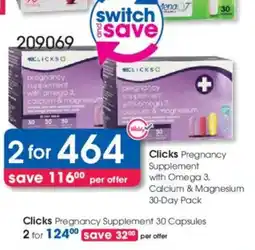 Clicks Clicks Pregnancy Supplement with Omega 3, Calcium & Magnesium offer