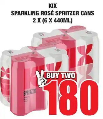 Boxer Liquors Kix sparkling rosè spritzer cans offer