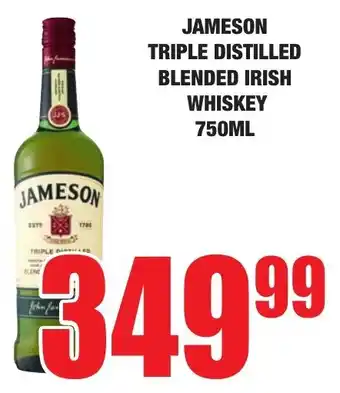 Boxer Liquors Jameson triple distilled blended irish whiskey offer