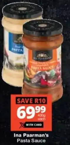 Checkers Ina Paarman's Pasta Sauce offer
