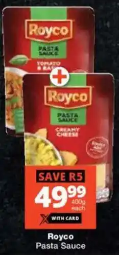 Checkers Royco Pasta Sauce offer